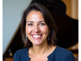 Elena Pérez, instructora de piano sonriendo