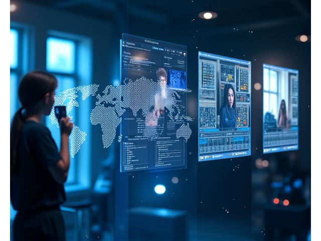 Artistas colaborando remotamente en diferentes ubicaciones con interfaces de música digital en pantalla