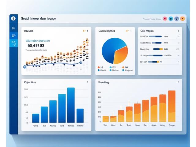 Panel de control de analytics con gráficos de barras, gráficos circulares y métricas de progreso de aprendizaje musical.